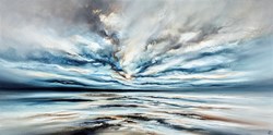 Coastal Serenity by Chris and Steve Rocks - Original Painting on Box Canvas sized 48x24 inches. Available from Whitewall Galleries